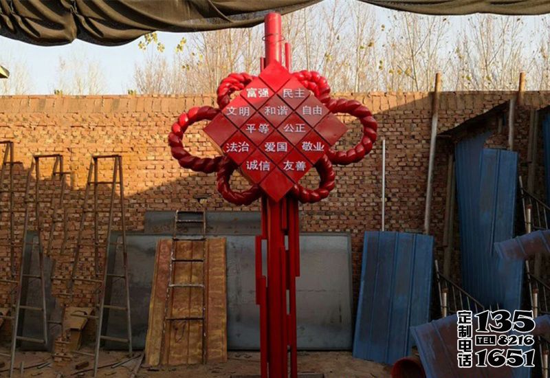 公園中國結玻璃鋼創意價值觀雕塑 公園中國結玻璃鋼創意價值觀雕塑