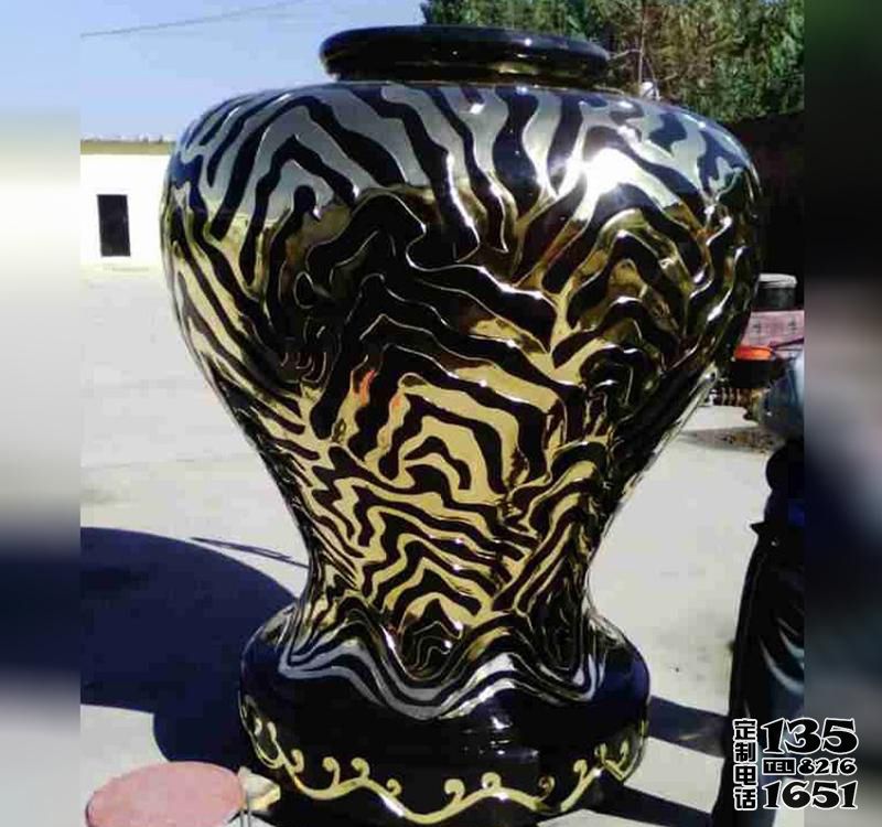 酒店裝飾漆金玻璃鋼花瓶雕塑 酒店裝飾漆金玻璃鋼花瓶雕塑