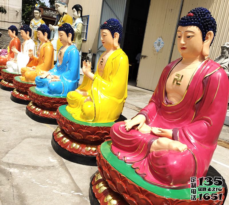 景區大型玻璃鋼彩繪佛像三圣佛雕塑 景區大型玻璃鋼彩繪佛像三圣佛雕塑