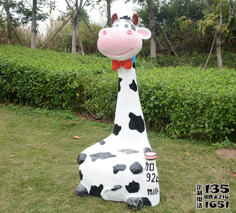 動(dòng)物園玻璃鋼卡通奶牛座椅雕塑 動(dòng)物園玻璃鋼卡通奶牛座椅雕塑