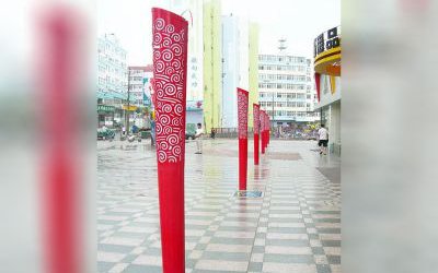 廣場公園玻璃鋼戶外火炬雕塑