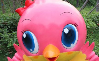 玻璃鋼樹脂童趣彩繪公園廣場裝飾品鴿子雕塑