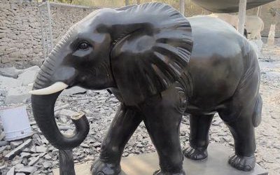 公園景區(qū)玻璃鋼仿銅大象雕塑