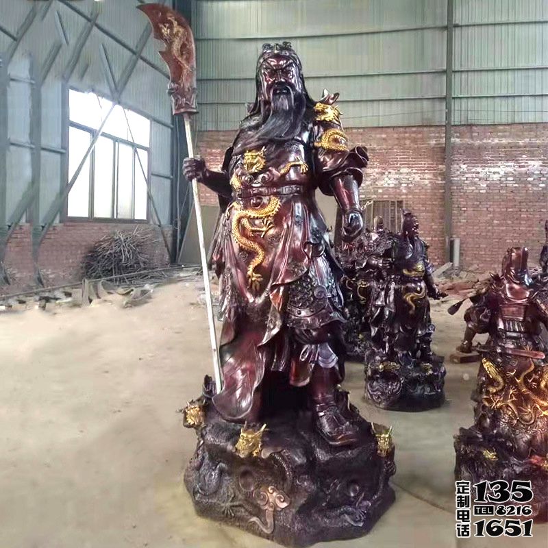 玻璃鋼仿銅創(chuàng)意寺廟景區(qū)供奉佛像景觀關公雕塑