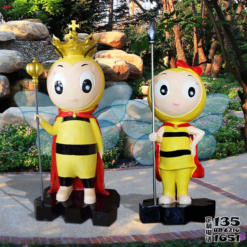 游樂場擺放卡通國王衛士玻璃鋼蜜蜂雕塑 游樂場擺放卡通國王衛士玻璃鋼蜜蜂雕塑