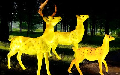 梅花鹿發(fā)光雕塑擺件