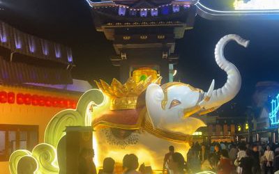 玻璃鋼大象夜發光雕塑